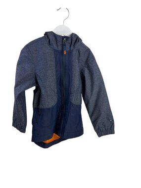 The North Face Boy's Quinn Rain Jacket Windbreaker Blue & Orange XS